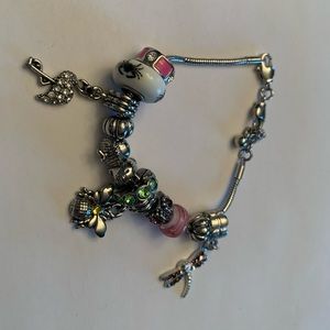 Girls Silver plated charm bracelet